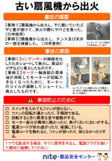 古い扇風機から出火